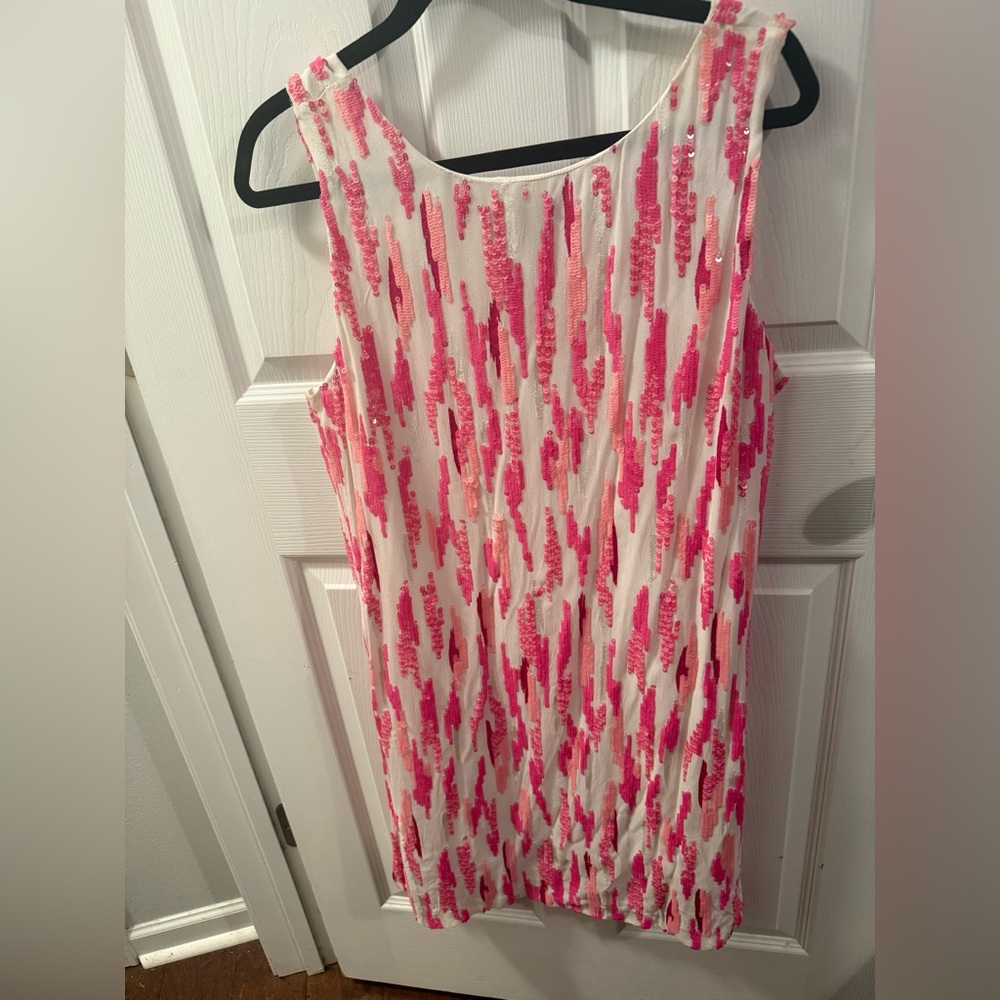 Sigrid Olsen Pink and White Patterned Mini Dress